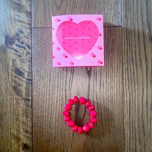 Brand New with Box Stella and Dot red/pink bracelet youth/xs size